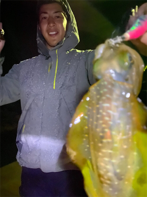 雨のナイトエギング