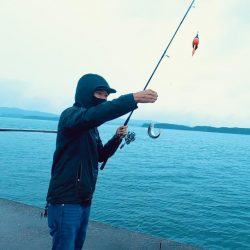 おっきいアジ釣れたよー