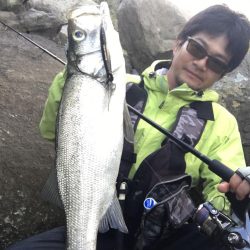 A.P.Pフィッシングガイドサービス　ヒラスズキ狙いのロックショアゲームのポイントチェックにRIDEON！