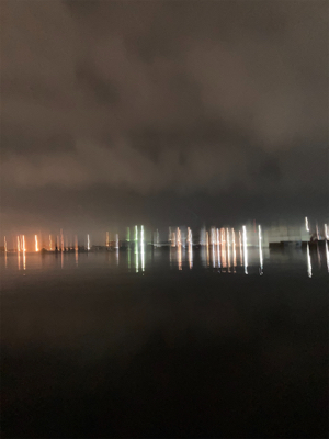 シーンと静まりかえった水面からガバっ!