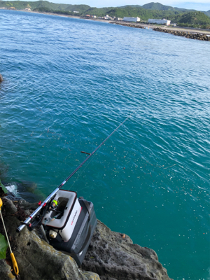 河口でエビ撒き釣り