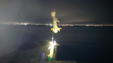 夜のちょい投げで黒鯛