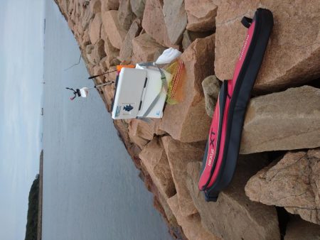 雨の合間にフカセ