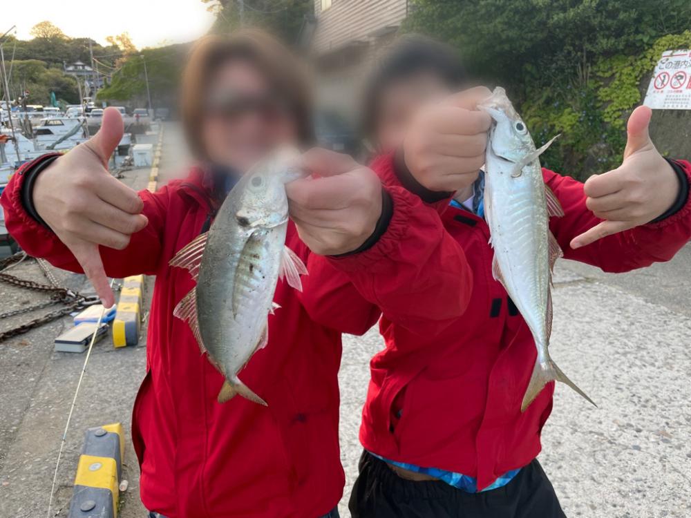 投げサビキで尺アジ