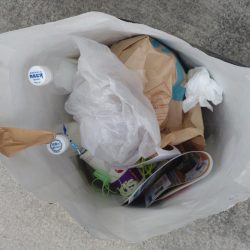 清掃活動：暑い中でのニジマス釣り