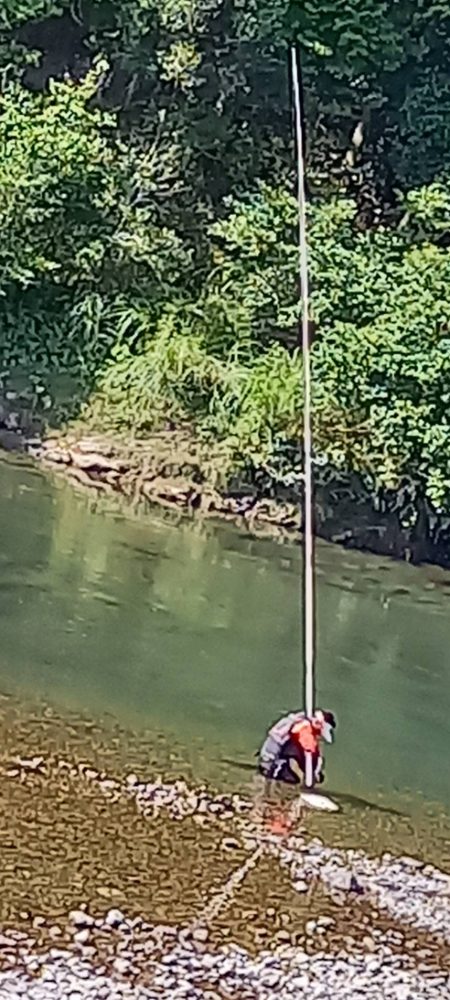 漁港の掃除から鮎釣りへ