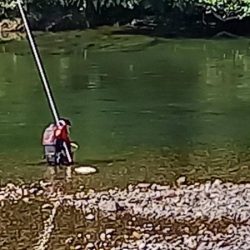 漁港の掃除から鮎釣りへ