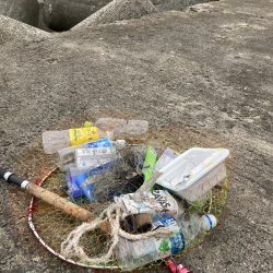 清掃活動：大(50cm)と小(28cm)