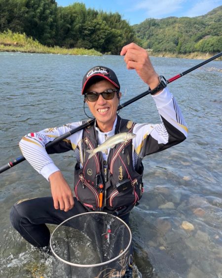 増水後の鮎掛け