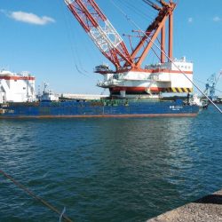 クレーン船帰港により撃沈しました