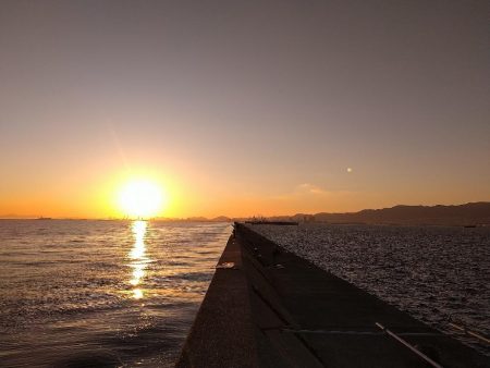 武庫川一文字で飲ませ釣りす