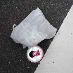 清掃活動：爆風の中でのショアジギング