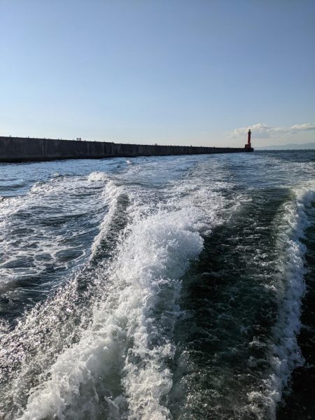 沖堤防でカワハギパラダイス