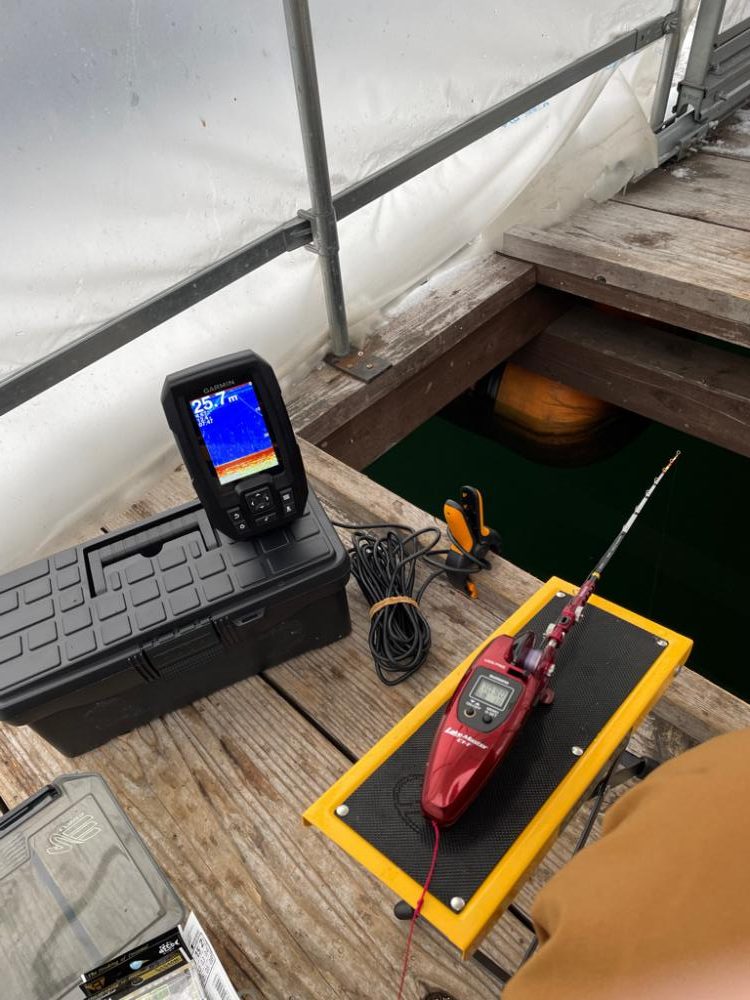 生野銀山湖ワカサギ 初魚探使用