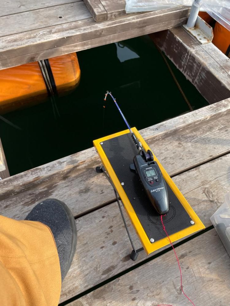 生野銀山湖にてワカサギ釣り