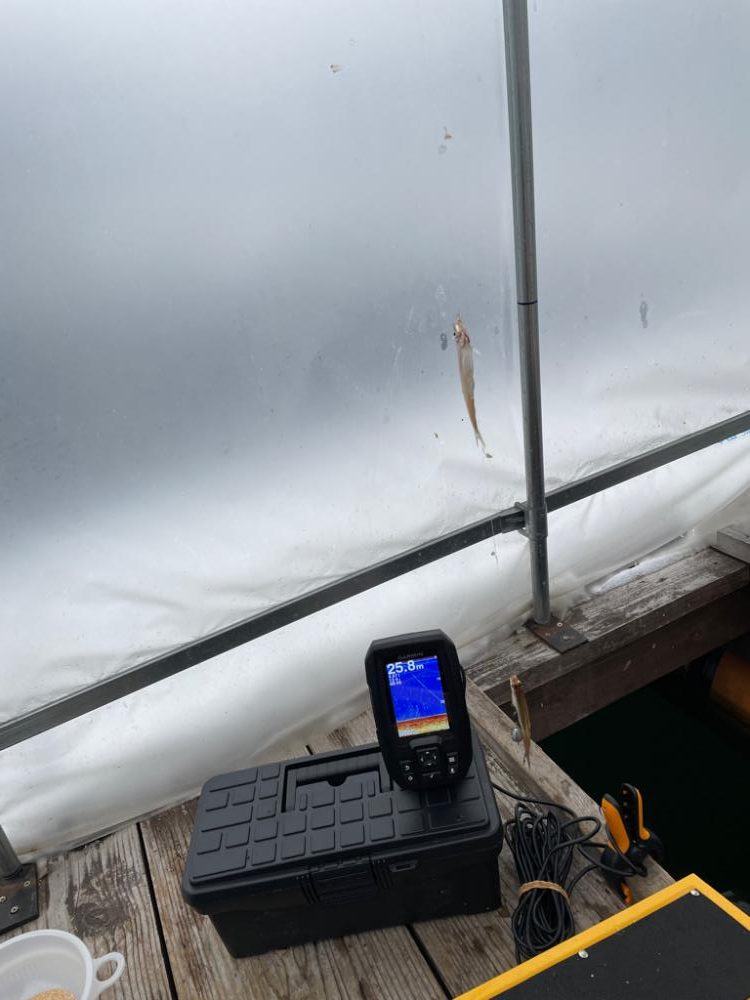 生野銀山湖ワカサギ 初魚探使用