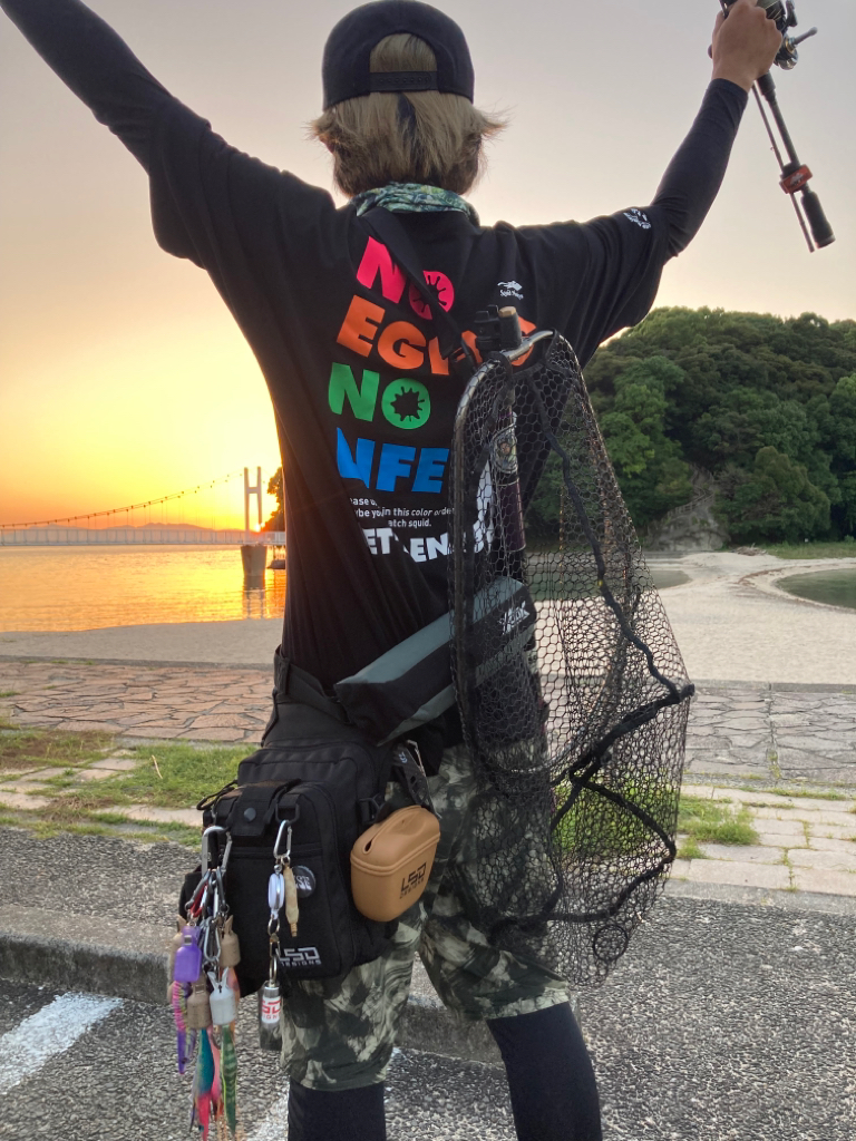 娘と配達デート、帰りにエギング