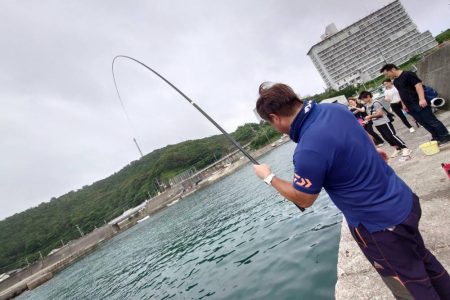 和歌山白浜の堤防で釣り