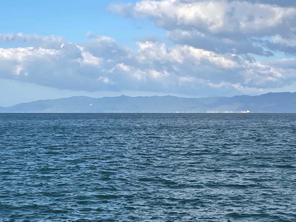 爆風の中、、、