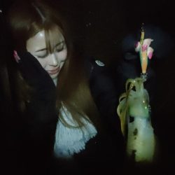 釣り初めて女子とナイトエギング
