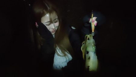 釣り初めて女子とナイトエギング