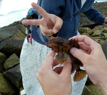 旅先穴釣りアイナメゲット