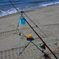 強風下のキス釣り