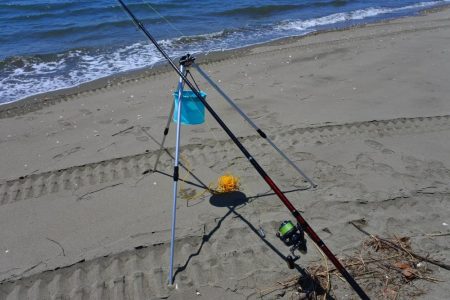 強風下のキス釣り