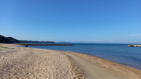 キスの引き釣り@海水浴場