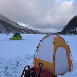 秋元湖氷上ワカサギ