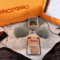 秋元湖氷上ワカサギ