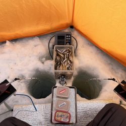 秋元湖氷上ワカサギ