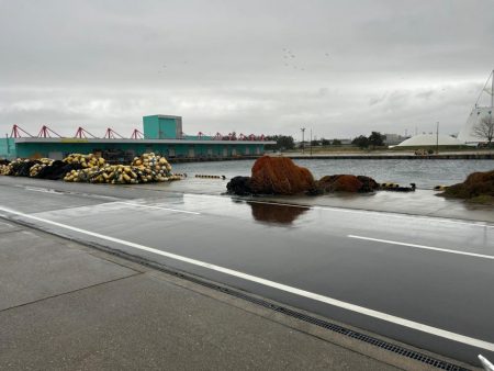 魚津港フカセ 強風で退散