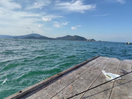 筏でショアジギング