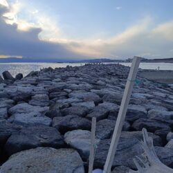 夕マヅメ凪のサーフ