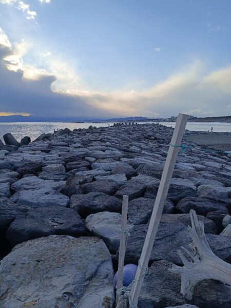 夕マヅメ凪のサーフ