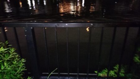 台風後のウナギ釣り
